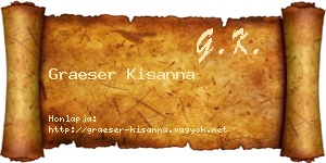 Graeser Kisanna névjegykártya